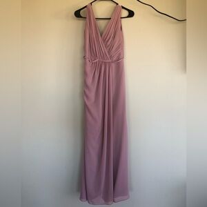 David’s Bridal Faux-Wrap Pleated Chiffon Bridesmaid dress